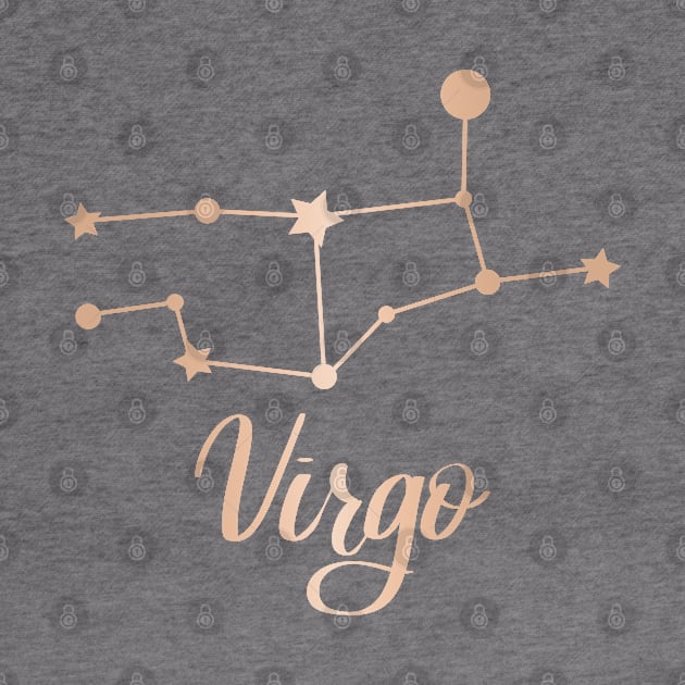 Virgo Zodiac Constellation in Rose Gold by Kelly Gigi